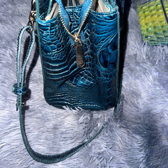 Brahmin Large Finley Satchel/Shoulder Bag Zesty Green Ombre Melbourne& wallet - Picture 9 of 14